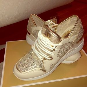 Michael Kors Liv rhinestones/glitter sneakers 7.5